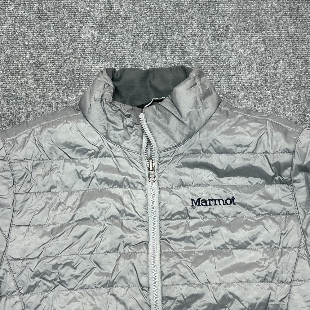 Marmot Jacket Mens Small Gray Quilted Insulated Full Zip Hiking G41120